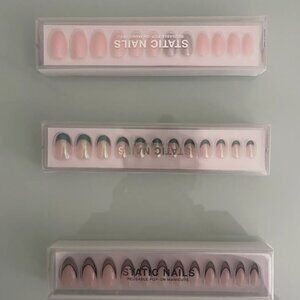Static Nails Reusable Pop On Mani, Lot of 3, Various Styles
